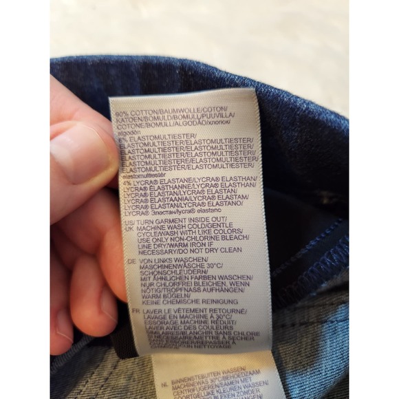 NYDJ Women's Blue Solid Mid Rise Cotton Pockets Ankle Jeggings‎ Jeans Size Large - Picture 4 of 7